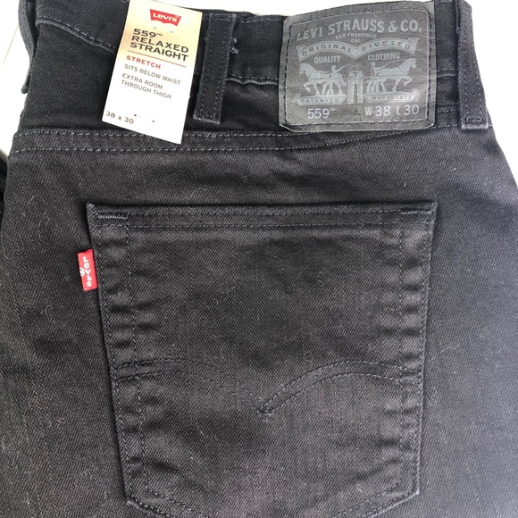 Levi's 559 Black 38x30 Relaxed Straight Jeans NWT - Picture 9 of 13